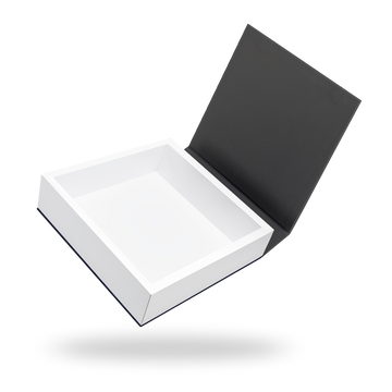 Black outside, White inside Square Magnetic Box - open
