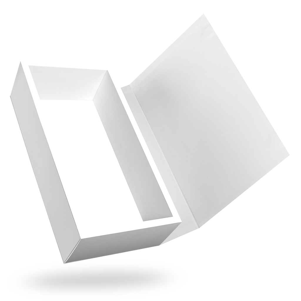 White Rectangular Magnetic Closure Box - open