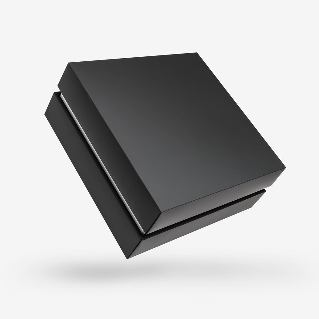 Black outside, White inside Square Box with Lid - closed