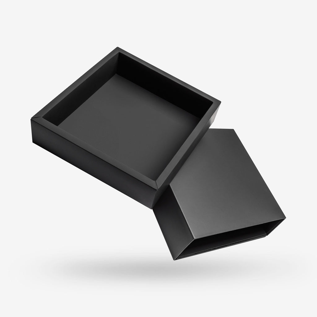 Black Square Rigid Sleeve Box - open