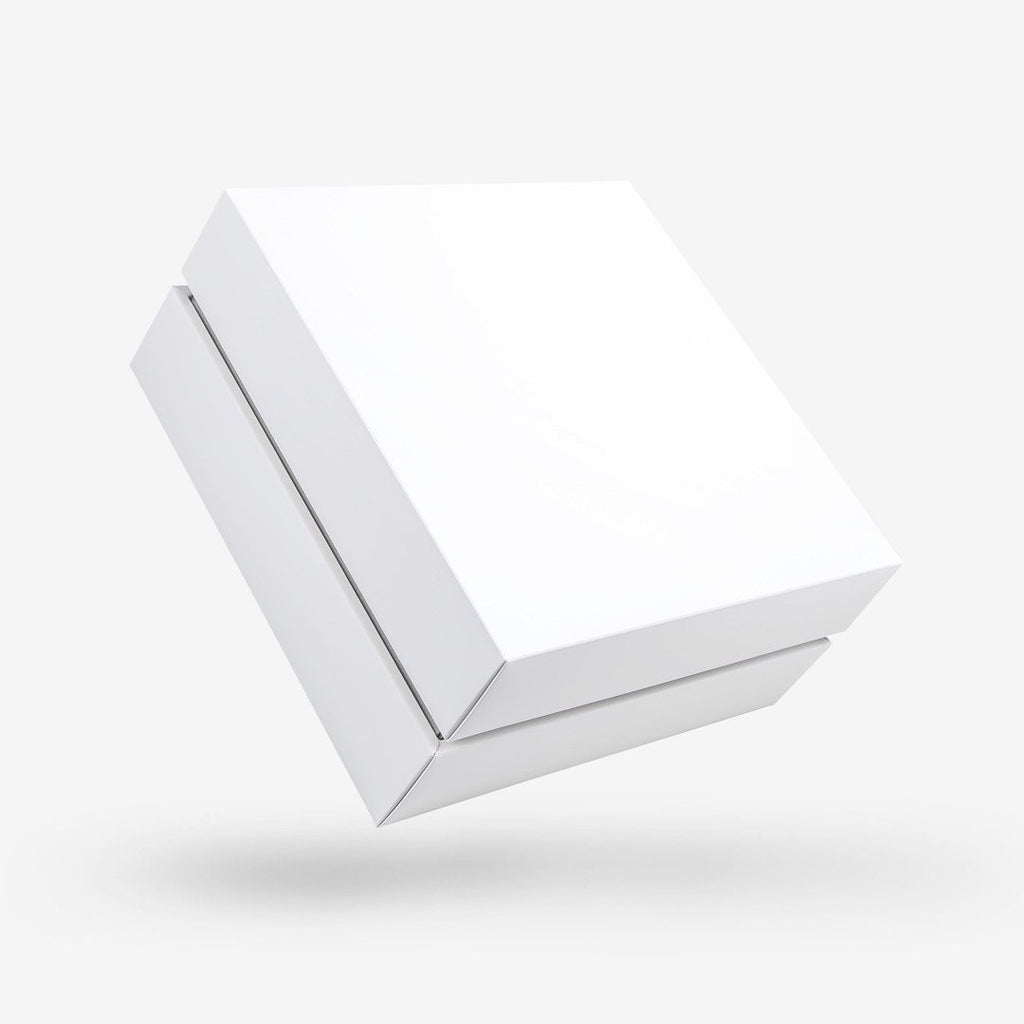 White outside, Silver inside Square Box with Lid - closed