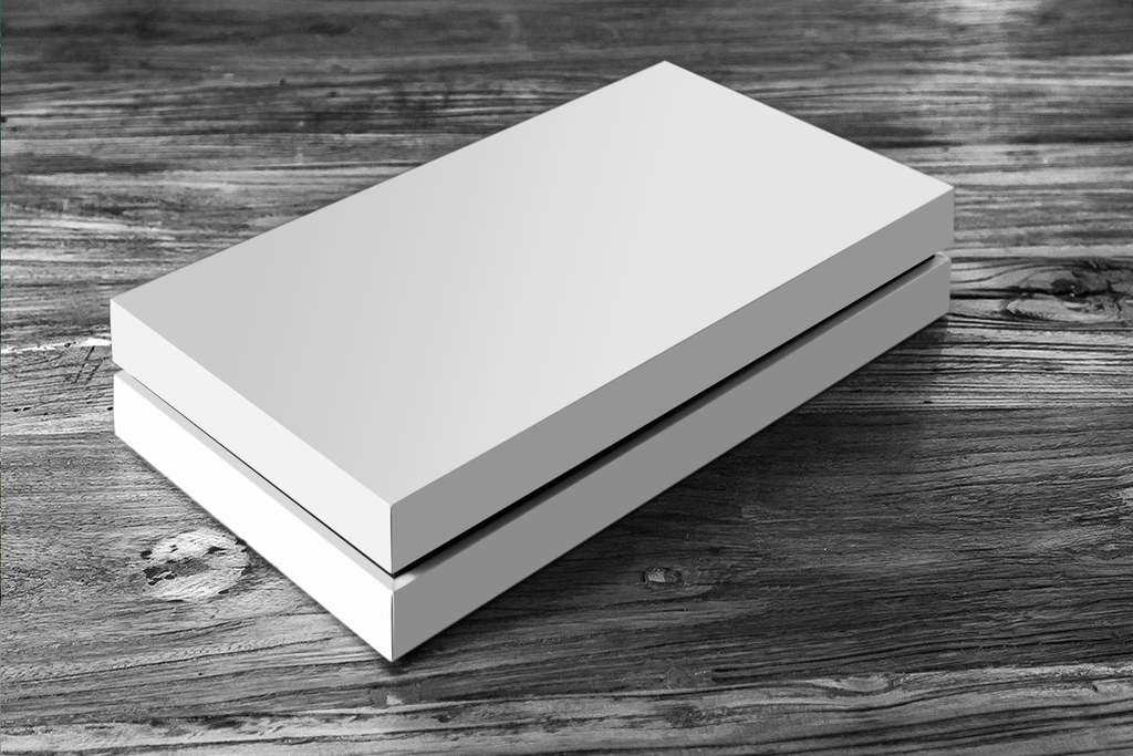 White outside, black inside rectangular removable lid box