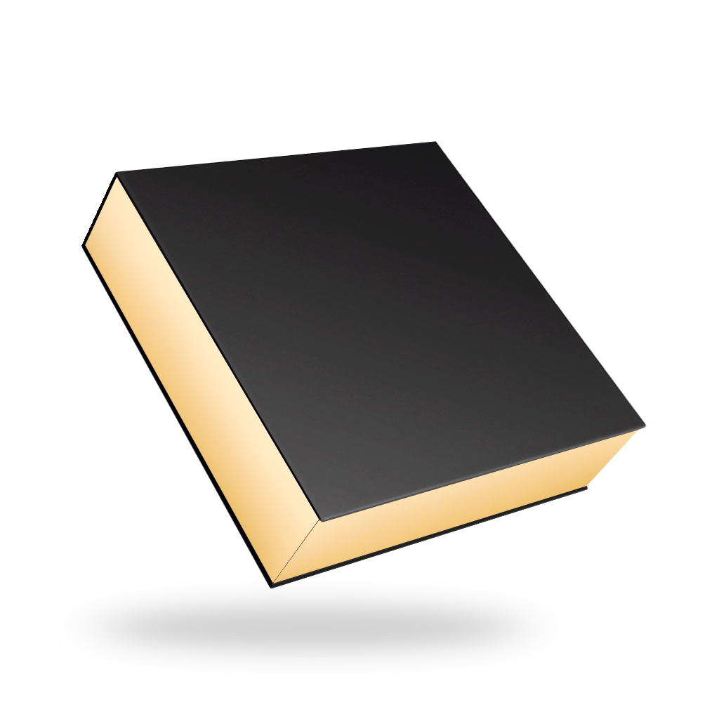 Black outside, Gold inside Square Magnetic box - closed