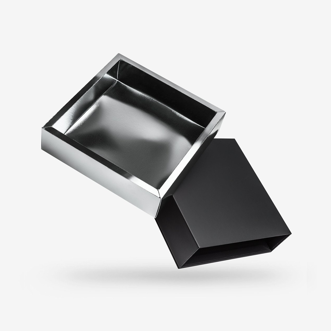 Black outside, Silver inside Square Rigid Sleeve Box – Madovar