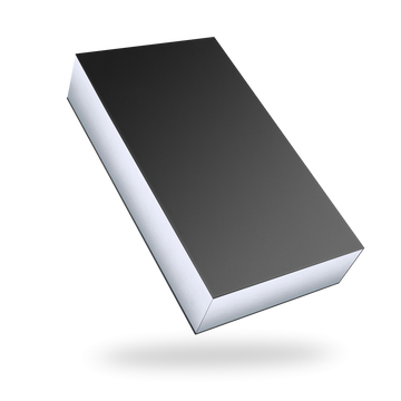 Black outside, Silver inside Rectangular Magnetic Box - closed