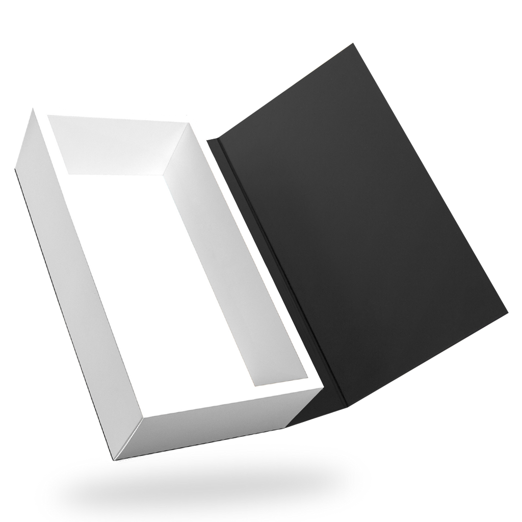 Black outside, White inside Rectangular Magnetic Box - open