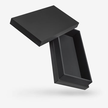 Black Rectangular Box with Lid - open
