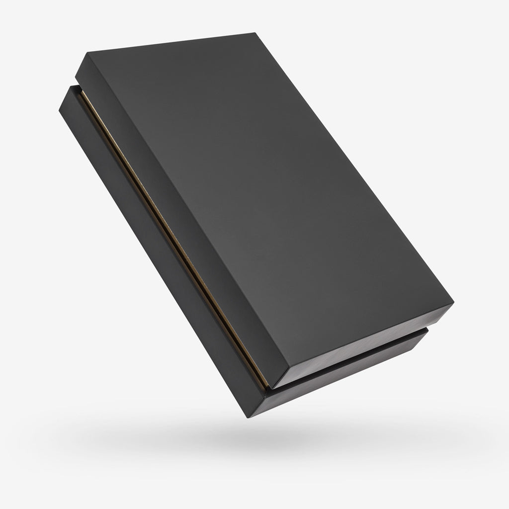 Black outside, Gold inside Rectangular Box with Lid - closed