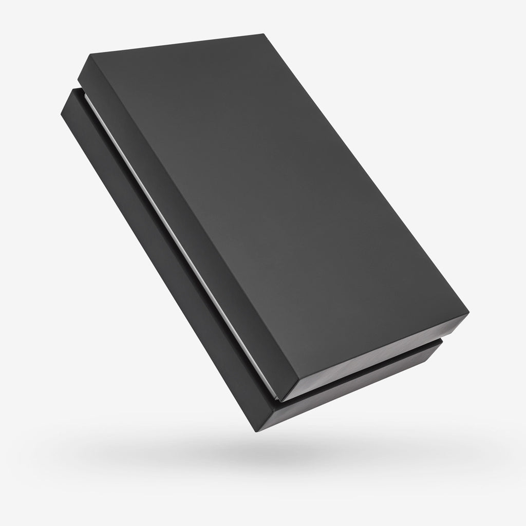 Black outside, White inside Rectangular Box with Lid - closed