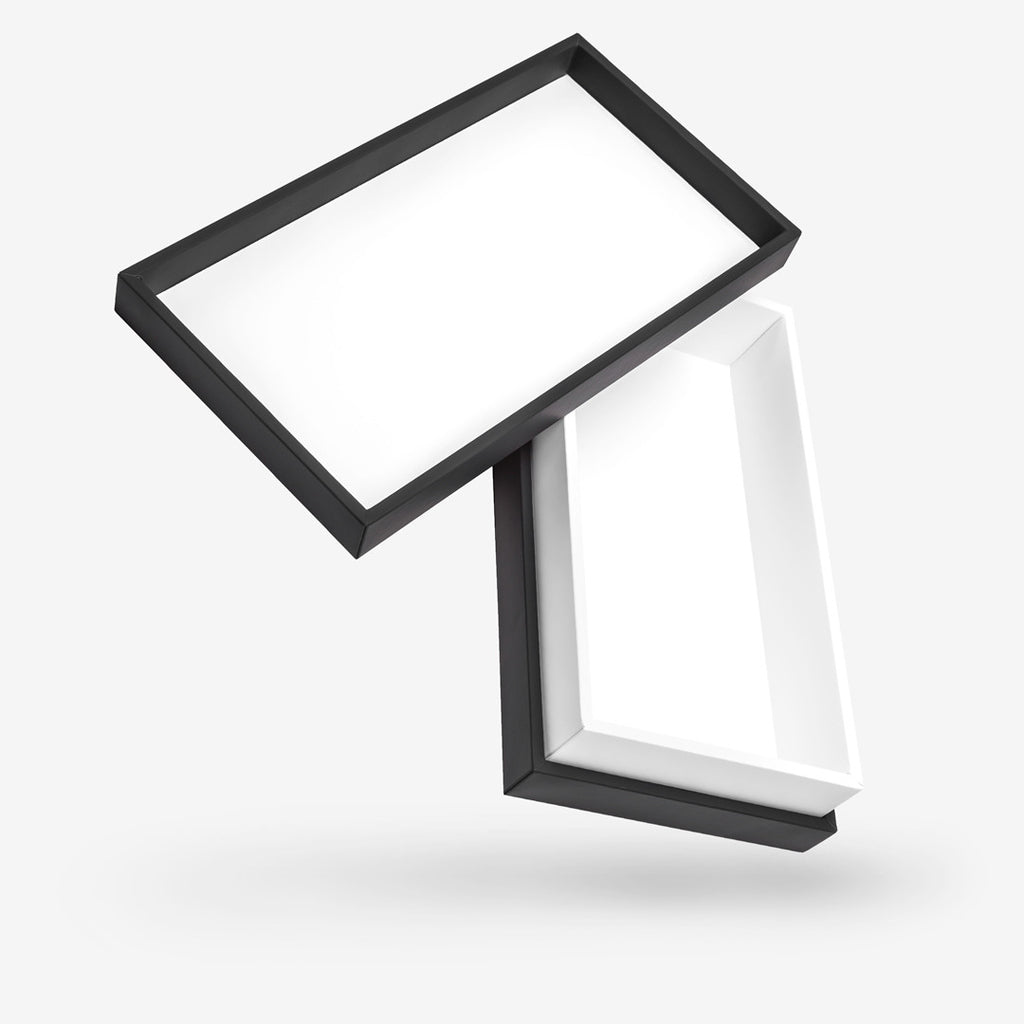 Black outside, White inside Rectangular Box with Lid - open