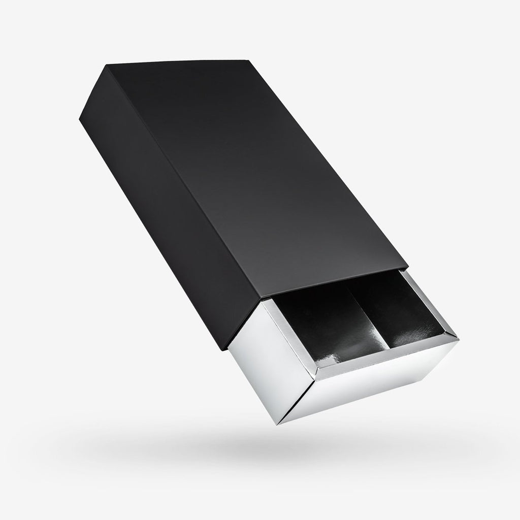 Black outside, Silver inside Rectangular Rigid Sleeve Box – Madovar ...