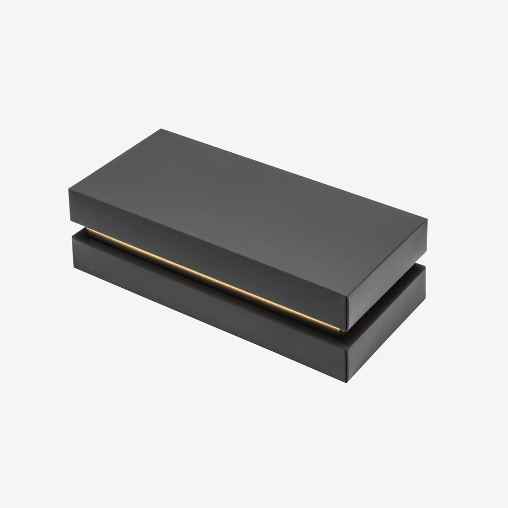 Black outside, Gold inside Rectangular Box with Lid - closed