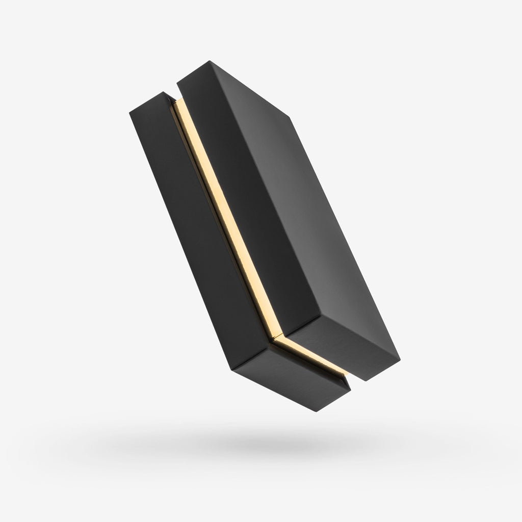 Black outside, Gold inside Rectangular Box with Lid - closed