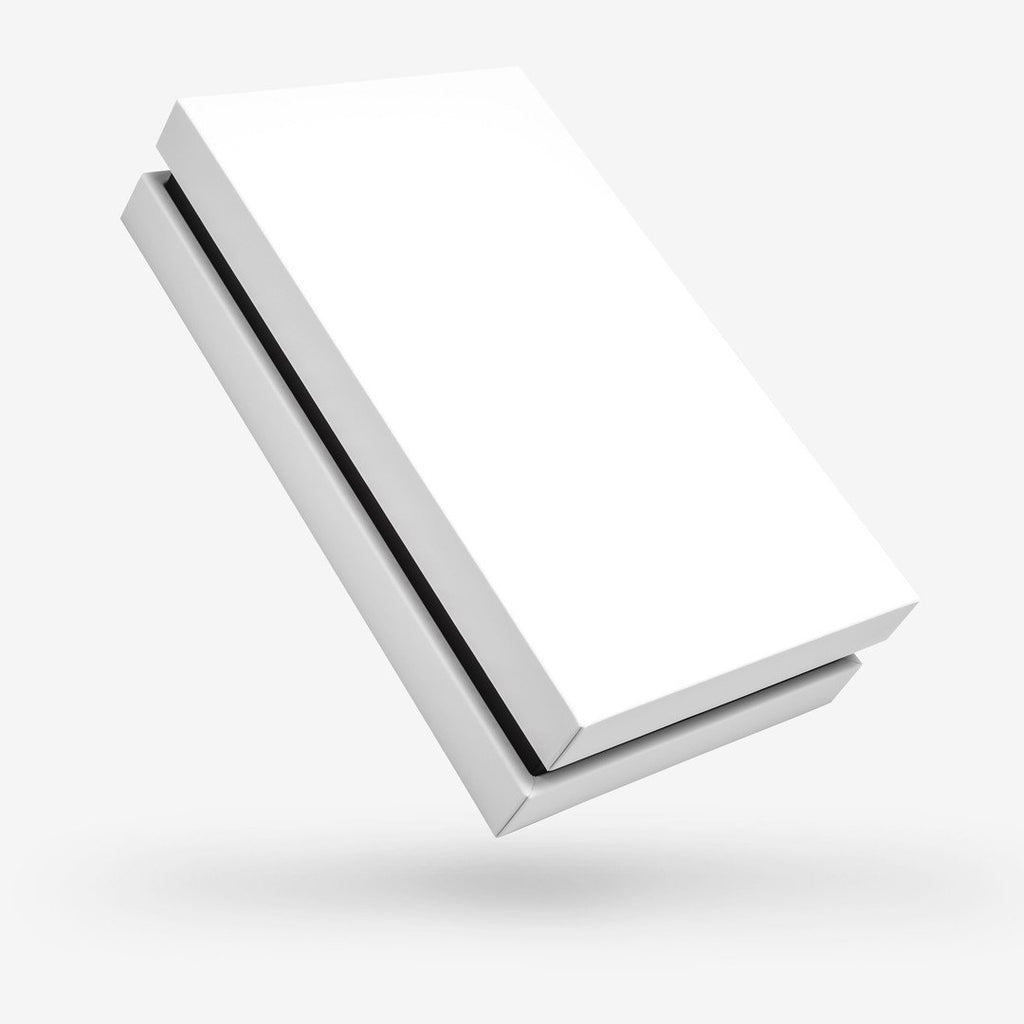 White outside, Black inside Rectangular Box with Lid - closed