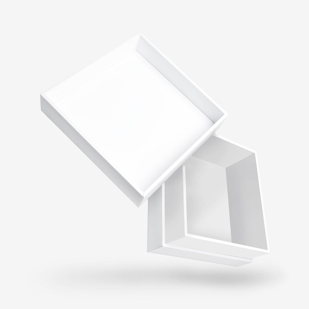 White Square Box with Lid - open