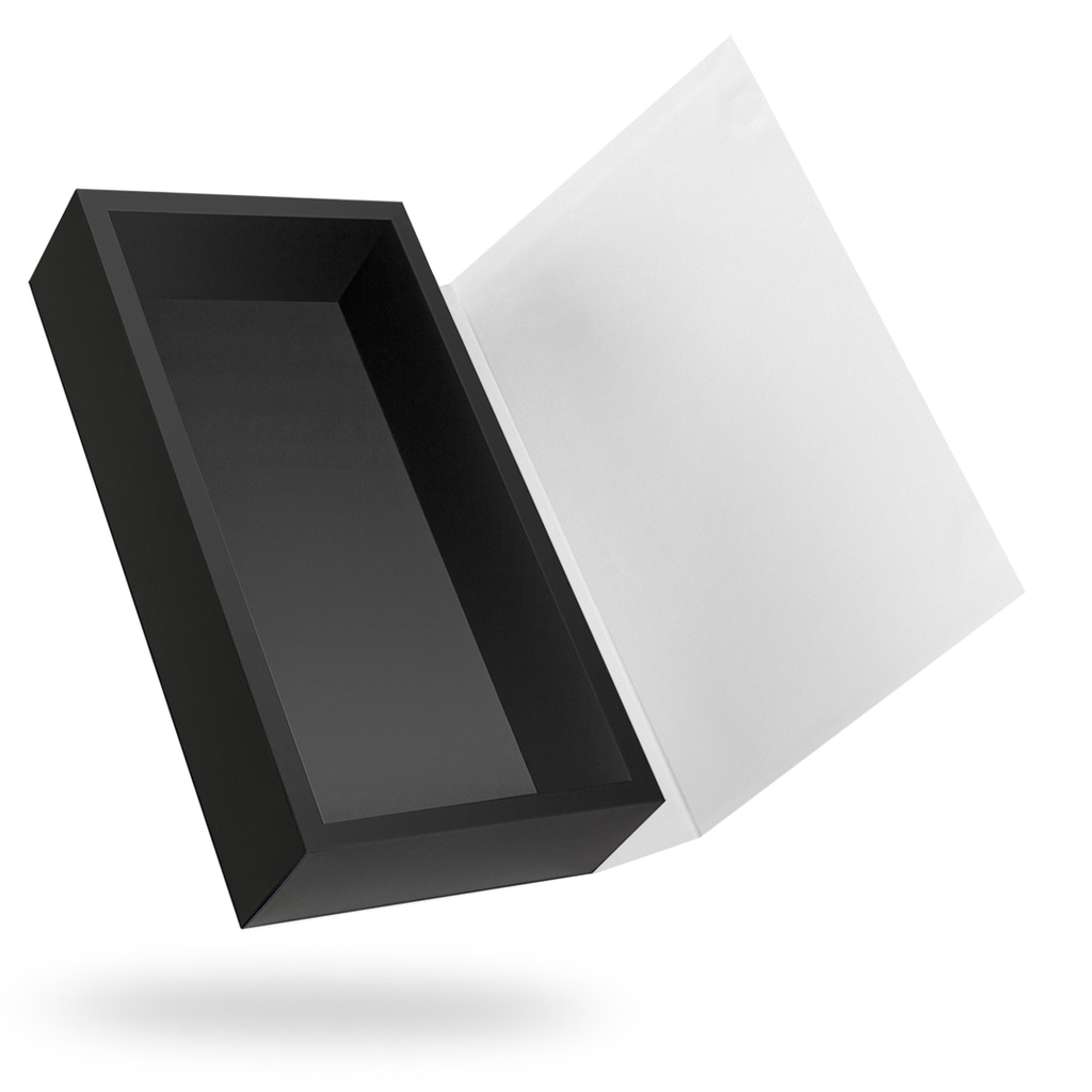 White outside, Black inside Rectangular Magnetic Box - open