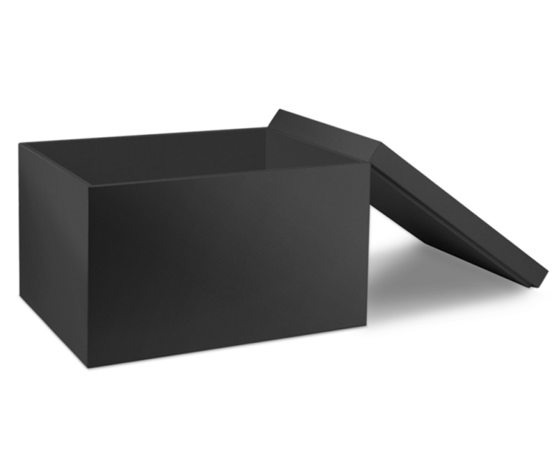 Black Storage Box with Lid - open
