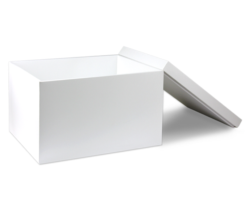 White Storage Box with Lid - open